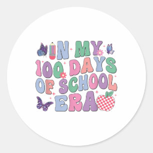 Pegatina Redonda En mis 100 días de colegio, Groovy 100 días de S