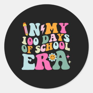 Pegatina Redonda En mis 100 días de escuela, un maestro de 100 días