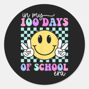 Pegatina Redonda En mis 100 días de escuela, un maestro de 100 días