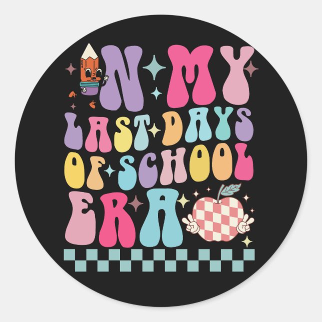 Pegatina Redonda En mis últimos días en la era de la escuela, la vi (Anverso)