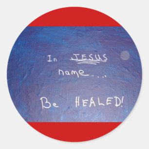 PEGATINA REDONDA EN NOMBRE DE JESÚS - 1118