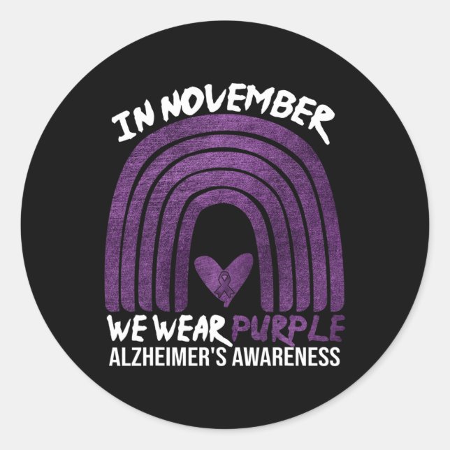 Pegatina Redonda en noviembre llevamos puesto la conciencia del alz (Anverso)