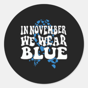 Pegatina Redonda En Noviembre, Usamos Conciencia Sobre La Diabetes 