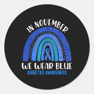 Pegatina Redonda En Noviembre, Usamos Conciencia Sobre La Diabetes