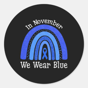 Pegatina Redonda En Noviembre, Usamos Conciencia Sobre La Diabetes