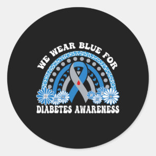 Pegatina Redonda En Noviembre, Usamos Conciencia Sobre La Diabetes 