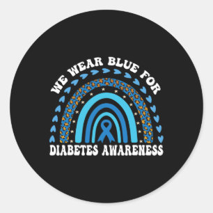 Pegatina Redonda En Noviembre, Usamos Conciencia Sobre La Diabetes