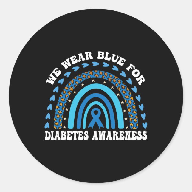 Pegatina Redonda En Noviembre, Usamos Conciencia Sobre La Diabetes  (Anverso)