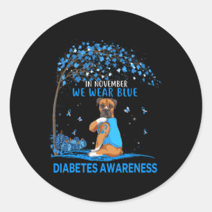 Pegatina Redonda En Noviembre Usamos Diabetes De Perro Tattoo Con B