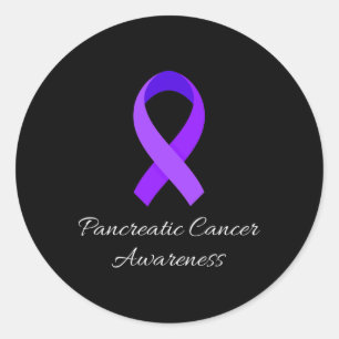 Pegatina Redonda En noviembre usamos púrpura Conciencia del cáncer 