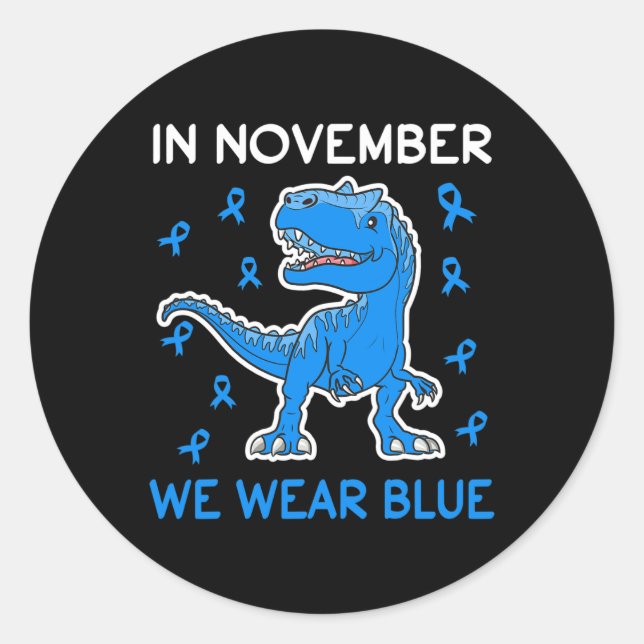 Pegatina Redonda En Noviembre Vivimos Conciencia Sobre La Diabetes  (Anverso)