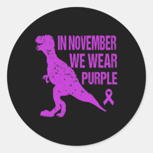 Pegatina Redonda En Noviembre Vivimos El Cáncer Pancreático Morado 