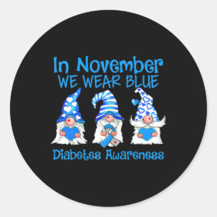 Pegatina Redonda En Noviembre Vivimos Gnomas Azules Diabetes T1d Co