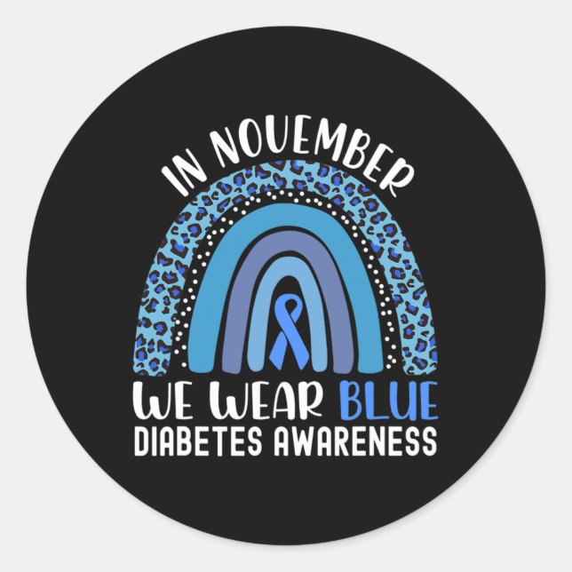 Pegatina Redonda En Noviembre Vivimos La Conciencia Sobre La Diabet (Anverso)