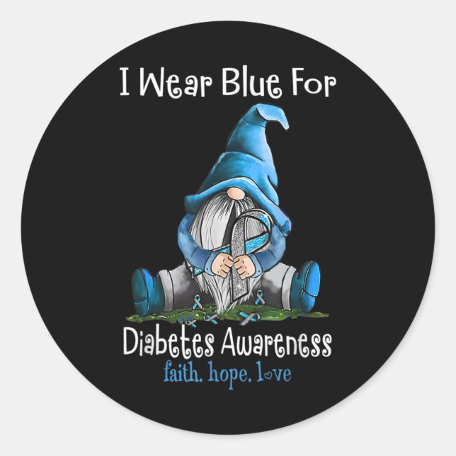 Pegatina Redonda En Noviembre Vivimos La Conciencia Sobre La Diabet (Anverso)