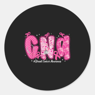 Pegatina Redonda En Octubre Nosotros Usamos Rosa Cna Enfermera Cánc