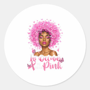 Pegatina Redonda En Octubre Usamos Nk Black Women Bremer Cancer Bu
