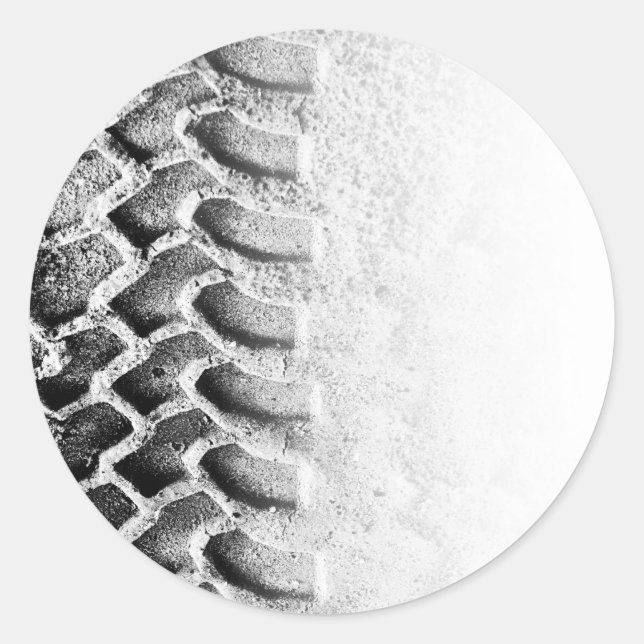 Pegatina Redonda En pista (Anverso)