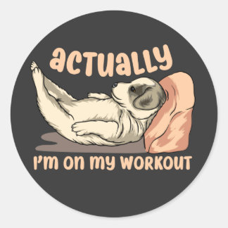 Pegatina Redonda En realidad estoy en mis memes de Perro divertidos