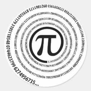 Pegatina Redonda En Rótulo Pi, Versión Espiral