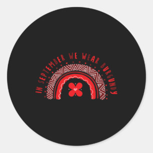 Pegatina Redonda En Septiembre Usamos Avientos De Células De Enferm