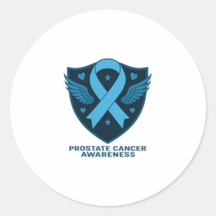 Pegatina Redonda En Septiembre Usamos Cáncer De Próstata Azul Claro