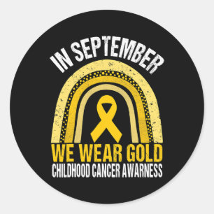 Pegatina Redonda En Septiembre Usamos Cáncer Infantil De Camisas De