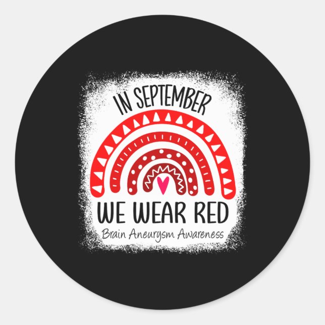 Pegatina Redonda En Septiembre Usamos Conciencia Sobre El Neuralism (Anverso)