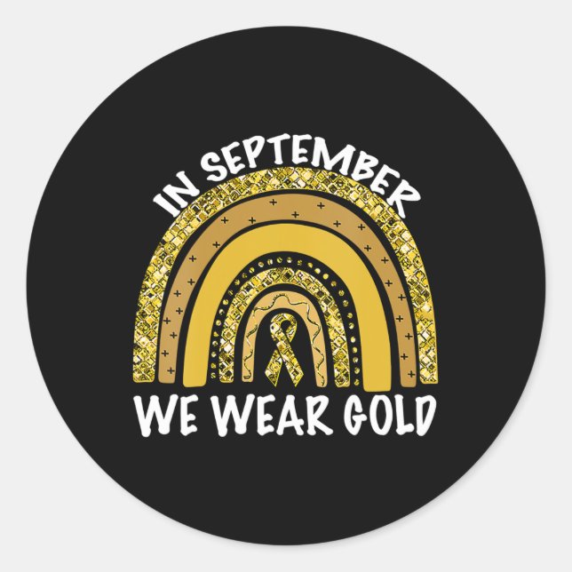 Pegatina Redonda En Septiembre Usamos El Awarene Del Cáncer Infanti