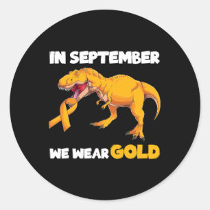 Pegatina Redonda En Septiembre Usamos El Cáncer Infantil De La Trex