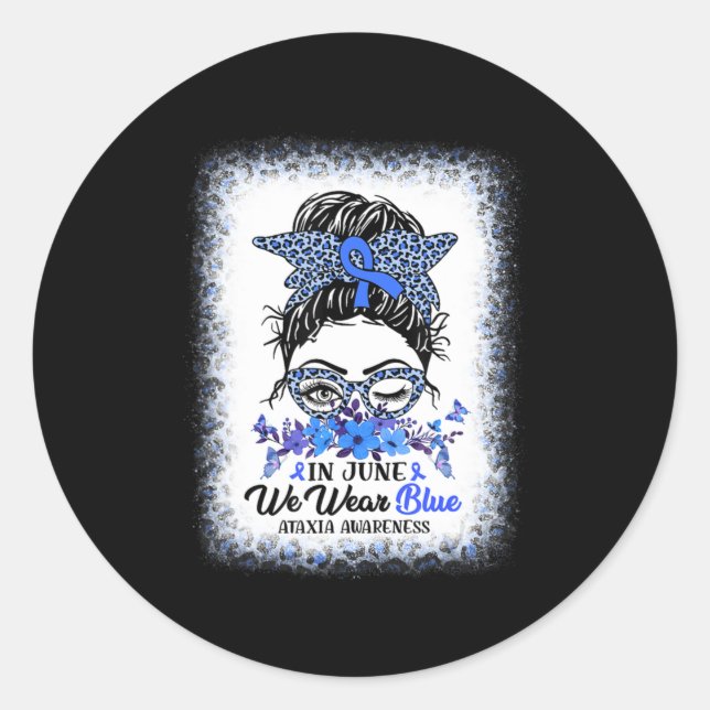 Pegatina Redonda En Septiembre Usamos El Desorden De Concienciación (Anverso)