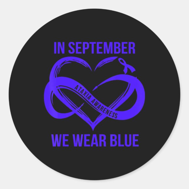 Pegatina Redonda En Septiembre Usamos La Cinta De Concienciación De (Anverso)