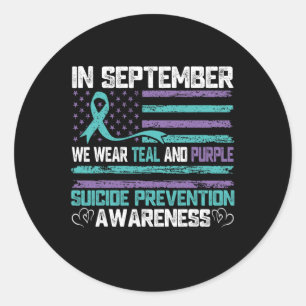 Pegatina Redonda En Septiembre, Vemos Prevalecer El Suicidio Verde