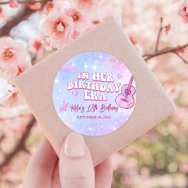 Pegatina Redonda En su fiesta de cumpleaños