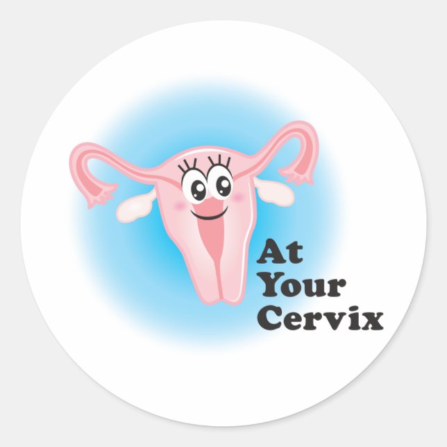Pegatina Redonda En sus Pegatinas de Cervix (Anverso)