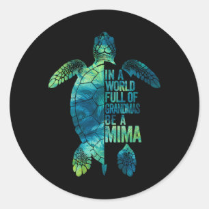 Pegatina Redonda En Un Mundo Lleno De Abuelitos, Sé Un Abuelo Graci