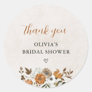 Pegatina Redonda Enamórate   Agradecimientos por Desayuno de Novia