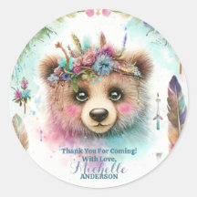 Encantador Boho Woodland Bear acuarela Cumpleaños