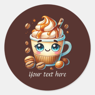 Pegatina Redonda Encantador café empresarial personalizable