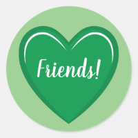 Encantador gráfico de corazón verde con amigos tex