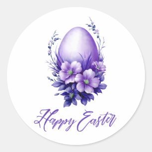 Pegatina Redonda Encantador Huevo de Pascua