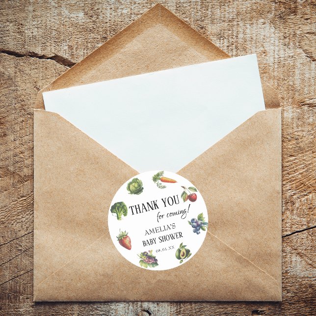 Pegatina Redonda Encantadora cosecha blanca Baby Shower Gracias (Subido por el creador)