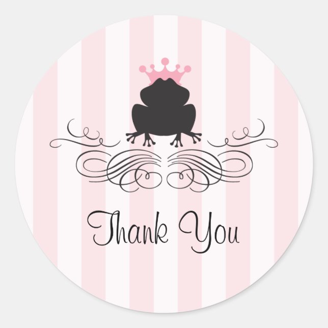 Pegatina Redonda Encantamiento del príncipe de la rana (Anverso)