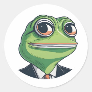 Pegatina Redonda Encantando el arte de la rana: sumergirse en el ca
