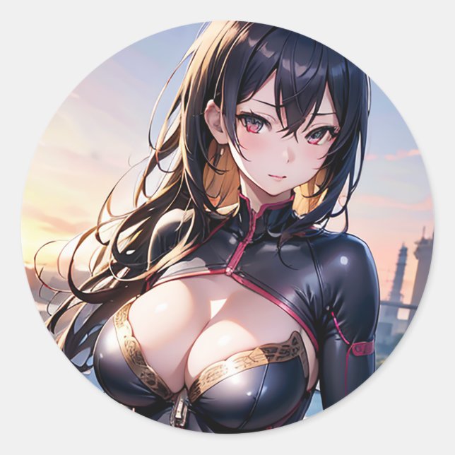 Pegatina Redonda Encanto esmeralda (Anverso)