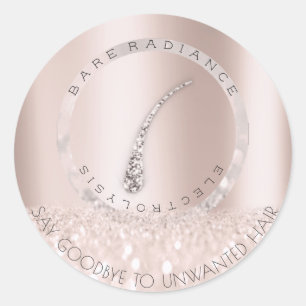 Pegatina Redonda Encanto gris subió Rubor del retiro del pelo de l