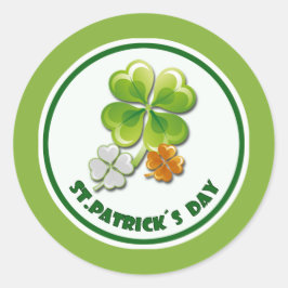 Pegatina Redonda Encantos afortunados. Día de San Patricio