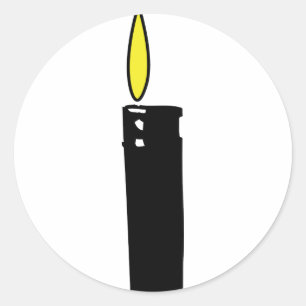 Pegatina Redonda encendedor con icono de llama
