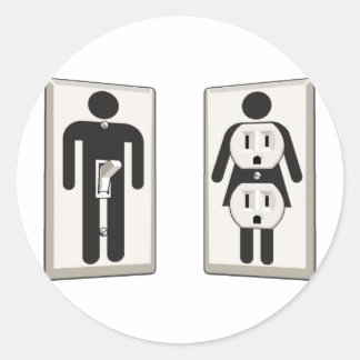 Pegatina Redonda Encendedor y socket para hombres y mujeres