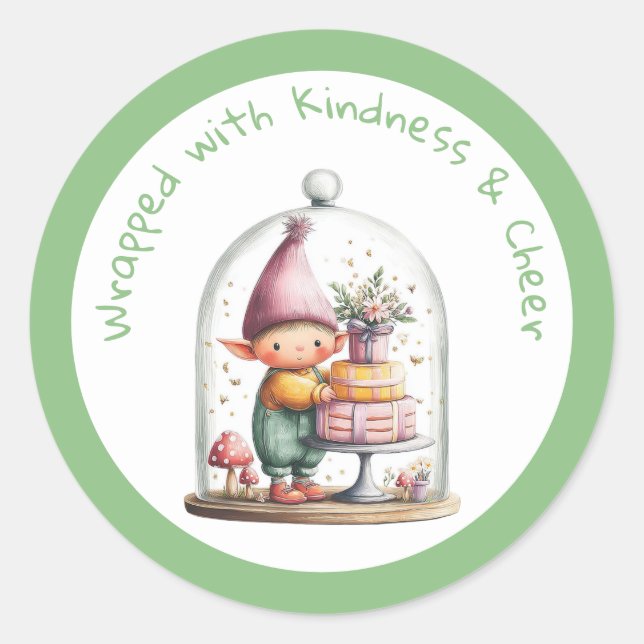 Pegatina Redonda Enchanted Elf | North Pole Christmas  (Anverso)